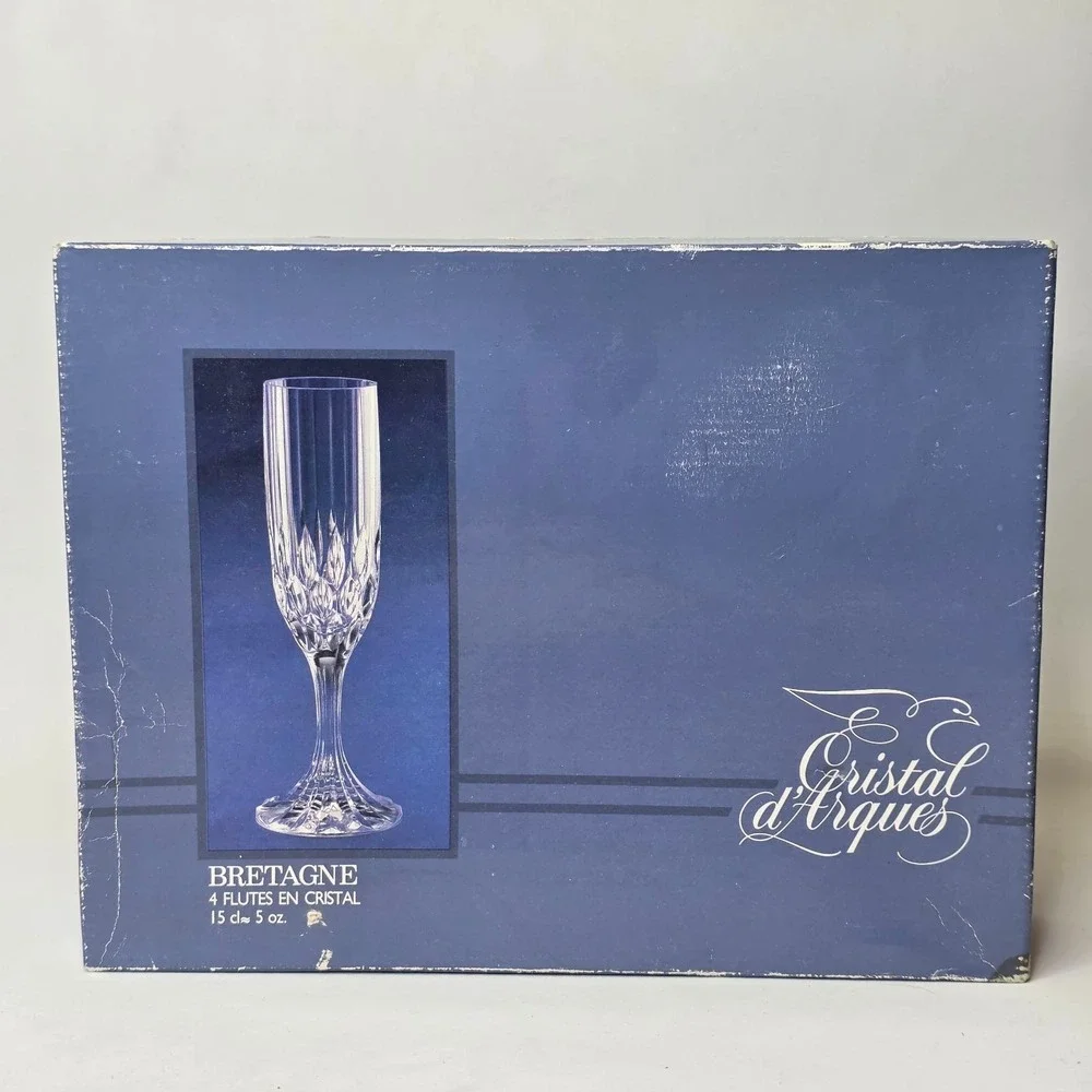 Cristal d'Arques Bretagne Crystal Champagne Flutes 8 1/8